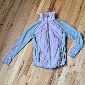Calvin Klein Fitness Workout Athletic Jacket nylon puffer quilt XS lavender grey